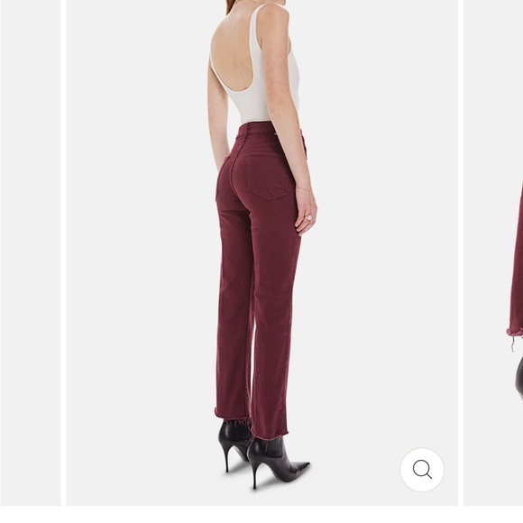 Mother Tripper Ankle Fray Burgundy - Picture 3 of 4